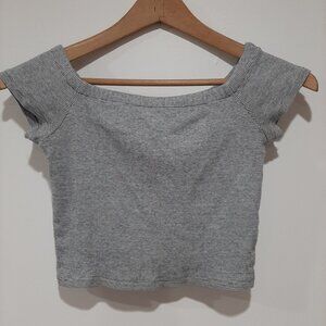 Zara micro striped normcore minimalist short sleeved crop top